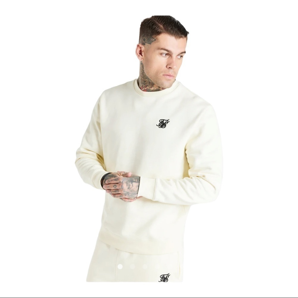 SIKSILK Ecru Essential Crew Sweatshirt